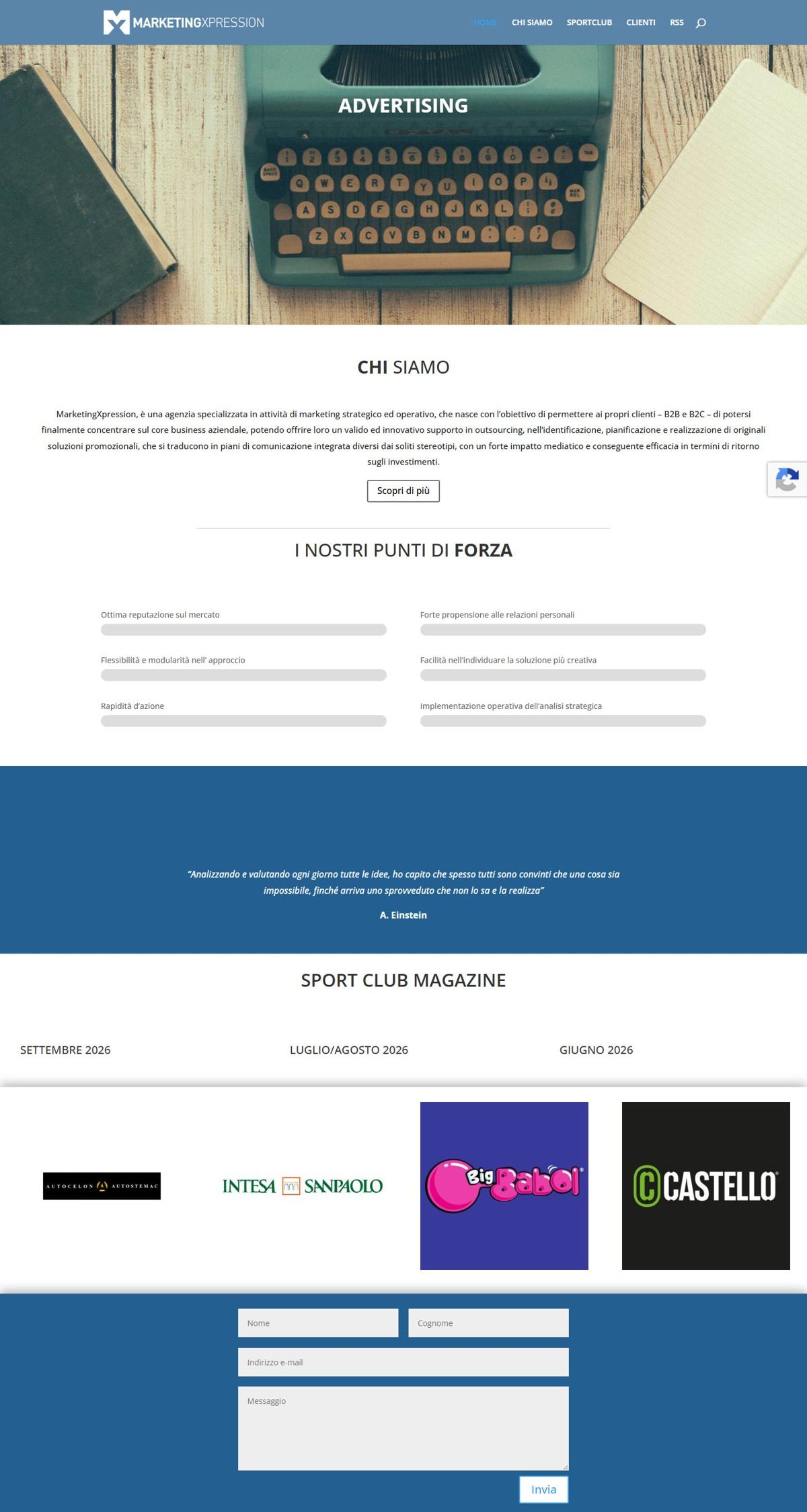 Homepage di MarketingXpression