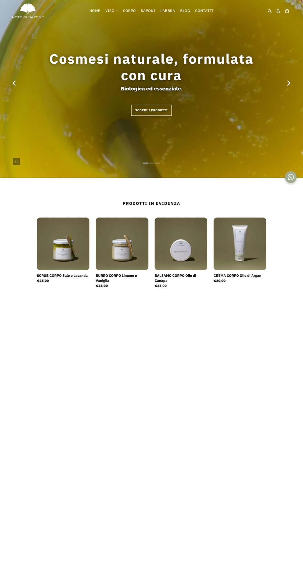 Homepage di Note di Sapone
